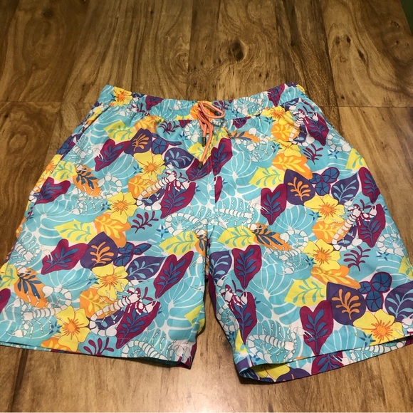 Peter Millar Lined Swim Trunks Shorts Mens Medium Beach Scorpion Colourful Print - Picture 1 of 11